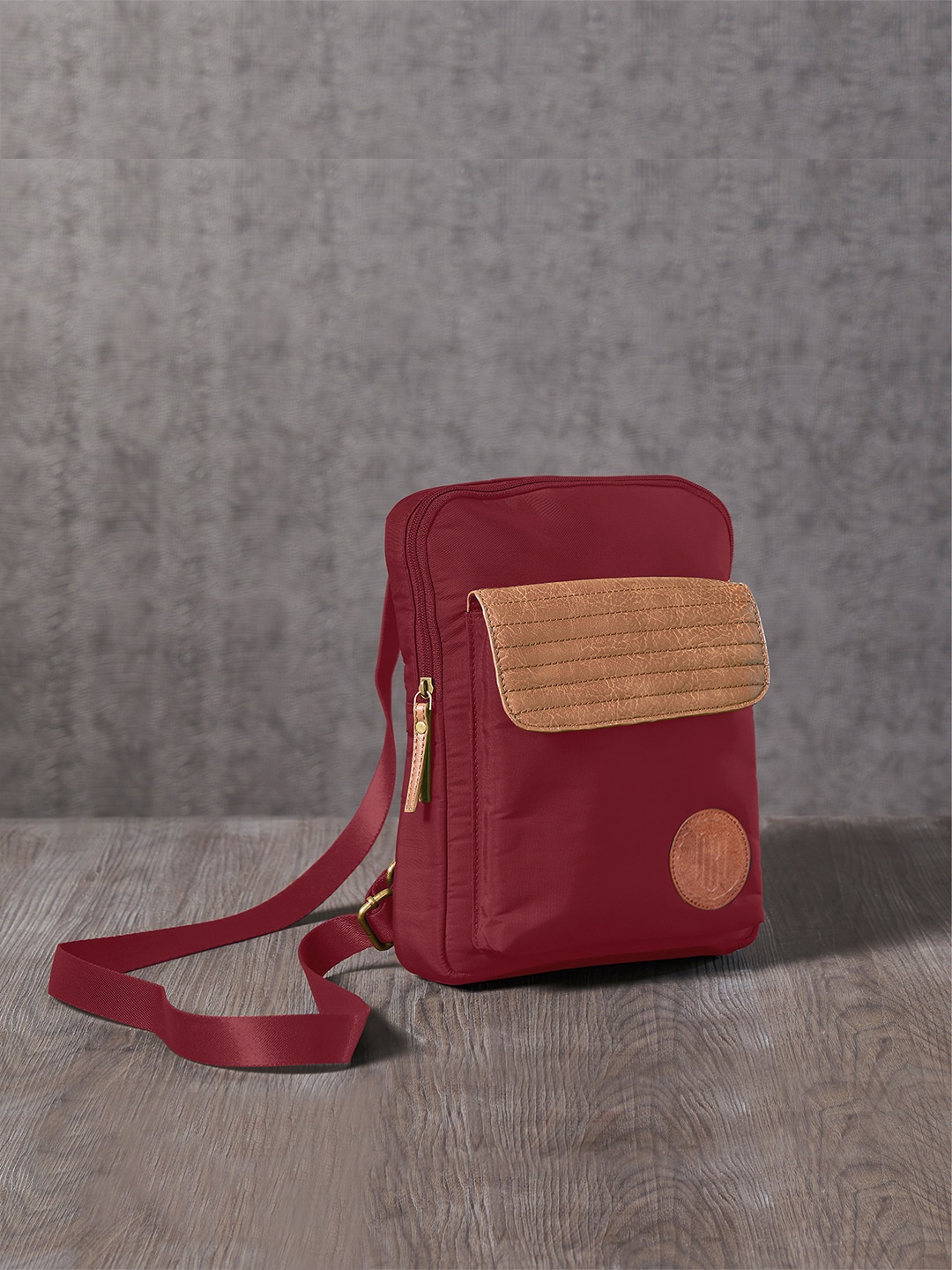 

Mona B Structured Sling Bag, Burgundy