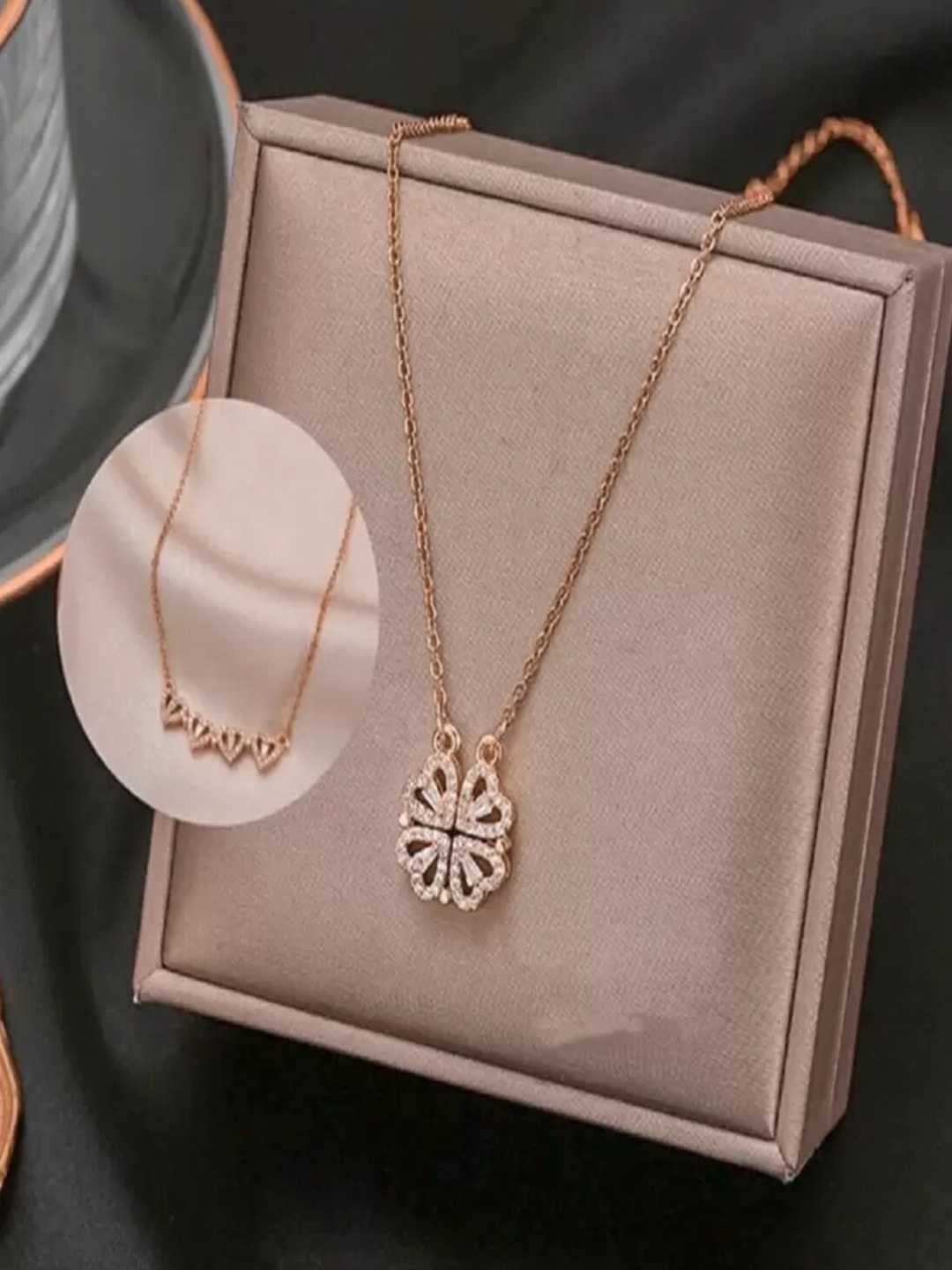 

Silver Shine Rose Gold-Plated Shape 2 in 1 Chain