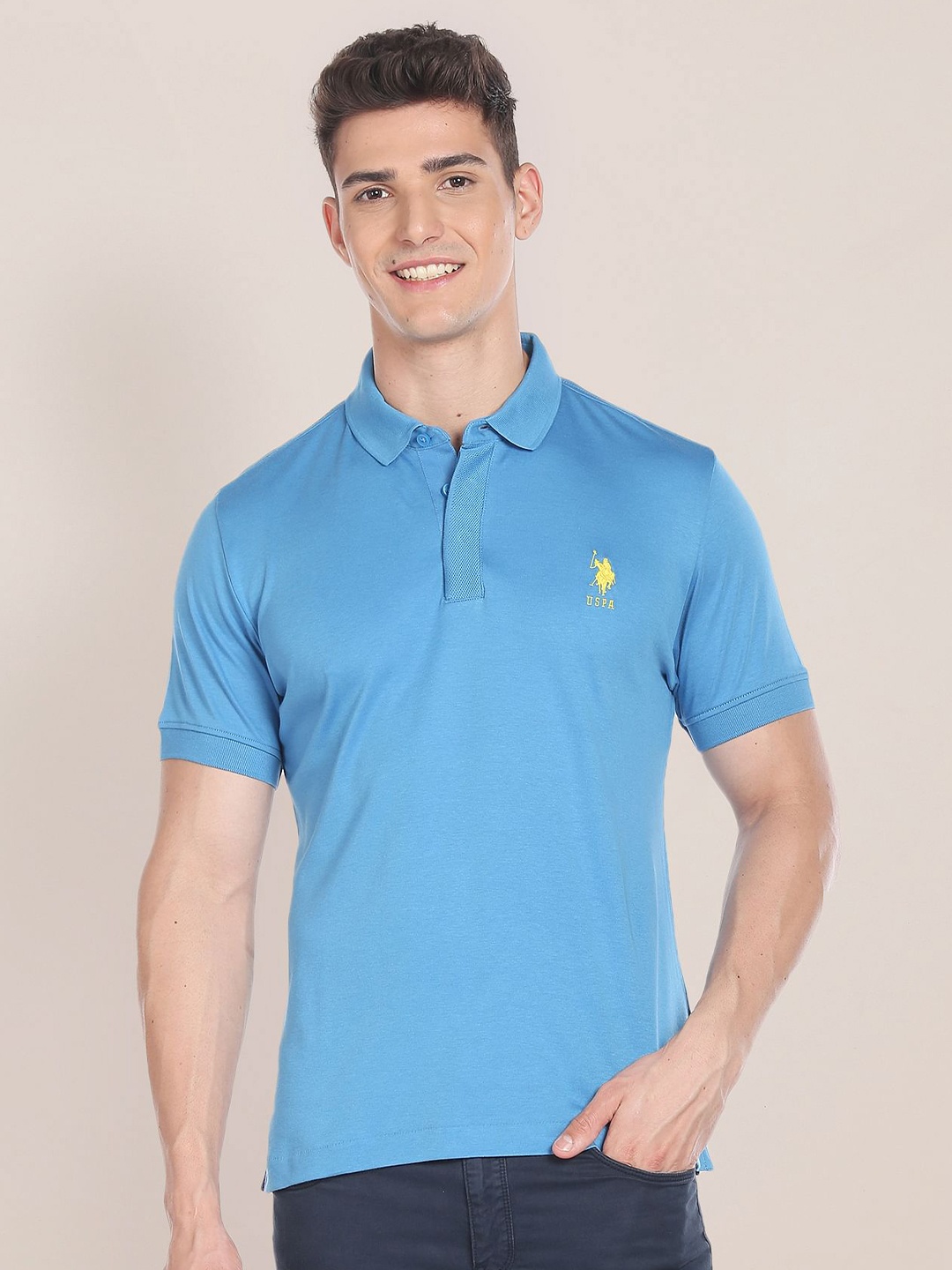 

U.S. Polo Assn. Polo Collar Short Sleeves T-shirt, Blue