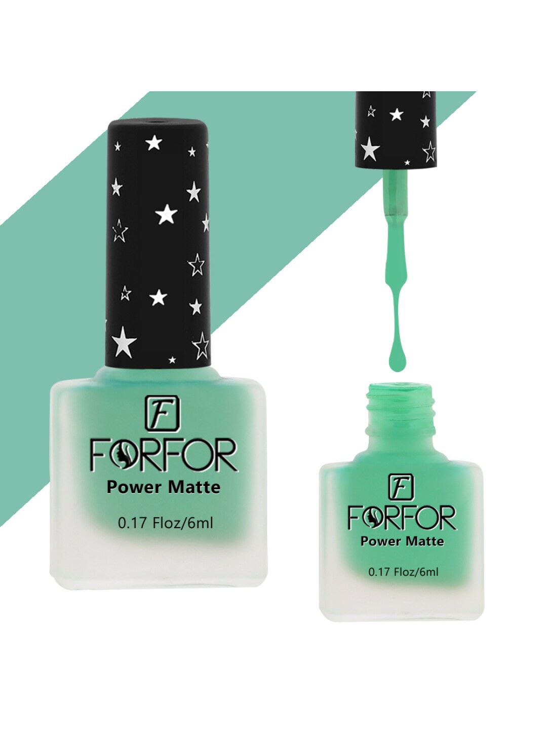 

FORFOR Power Matte Set Of 6 Long Lasting HD Colours Nail Polishes-6ml Each, Green