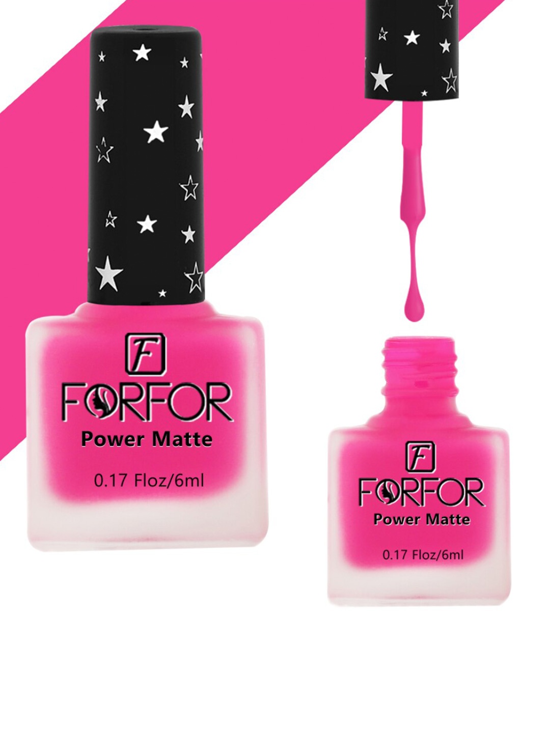 

FORFOR Set Of 6 Power Matte HD Colors Professional Nail Polishes-6 ml Each, Red