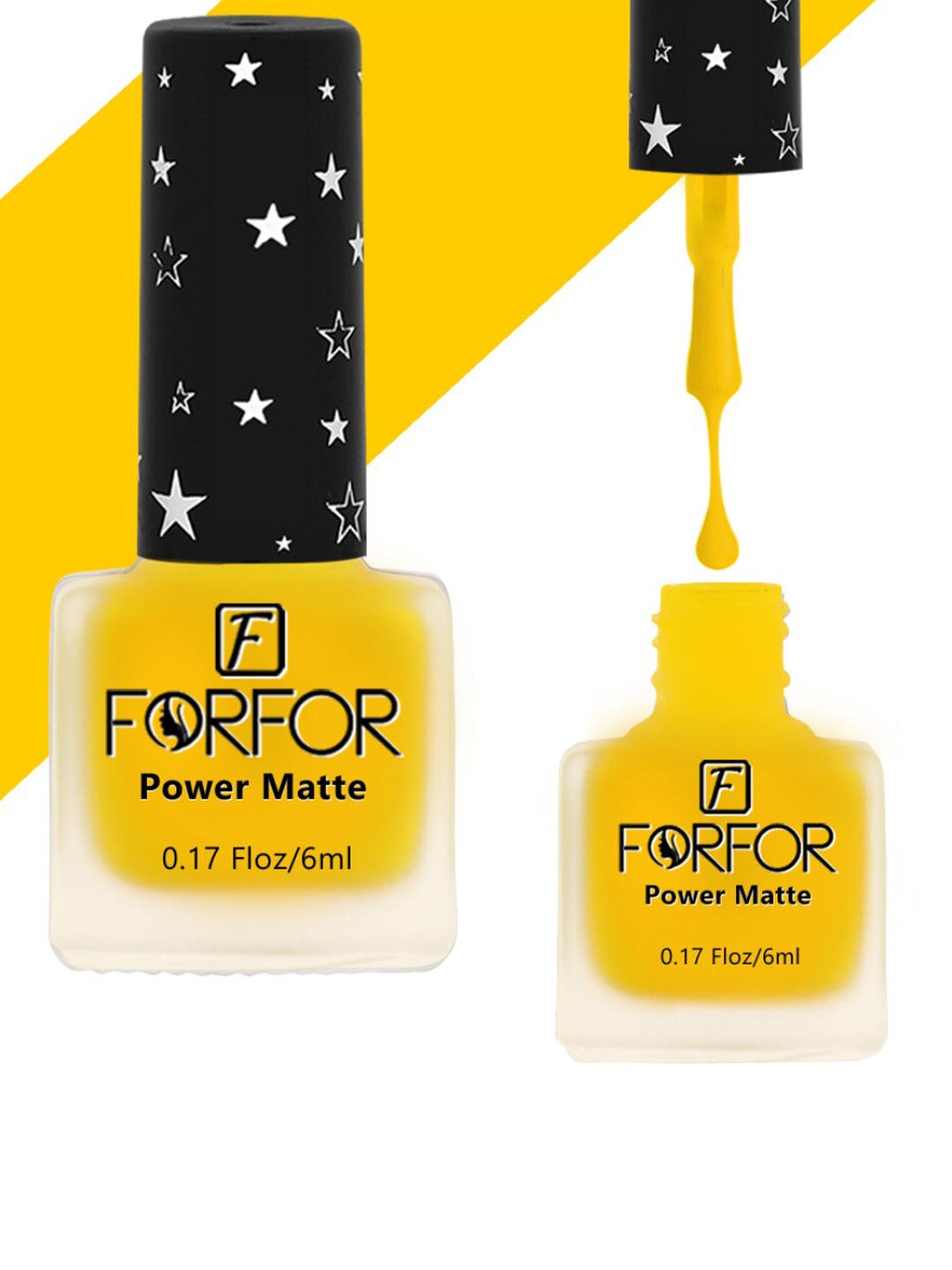 

FORFOR Power Matte Set Of 6 Long Lasting HD Colours Nail Polishes-6ml Each, Orange
