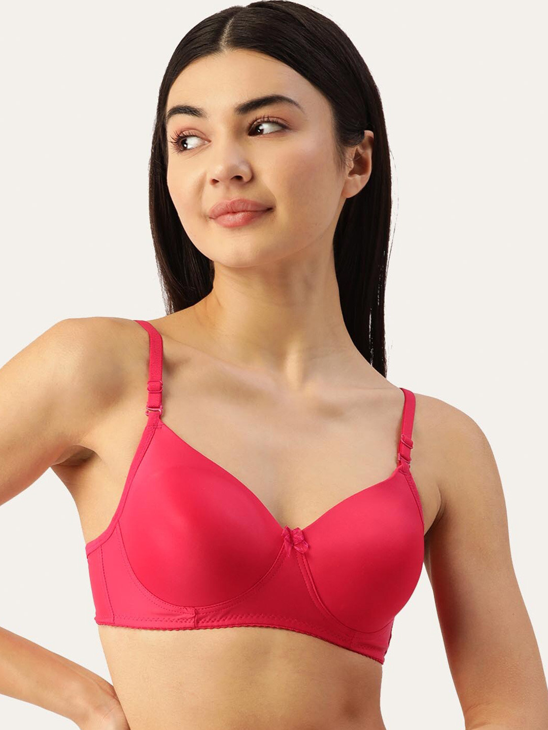 

Lady Lyka Medium Coverage Lightly Padded Seamless Cotton T-Shirt Bra, Fuchsia
