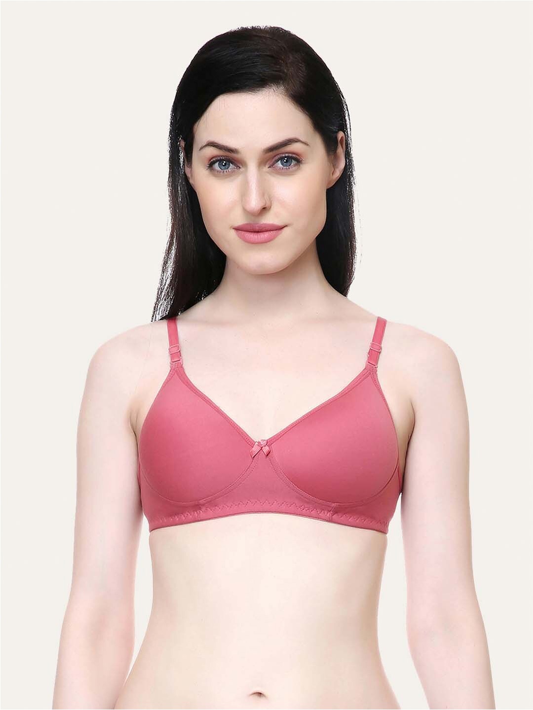 

Lady Lyka Medium Coverage Lightly Padded All Day Comfort Cotton T-shirt Bra, Peach