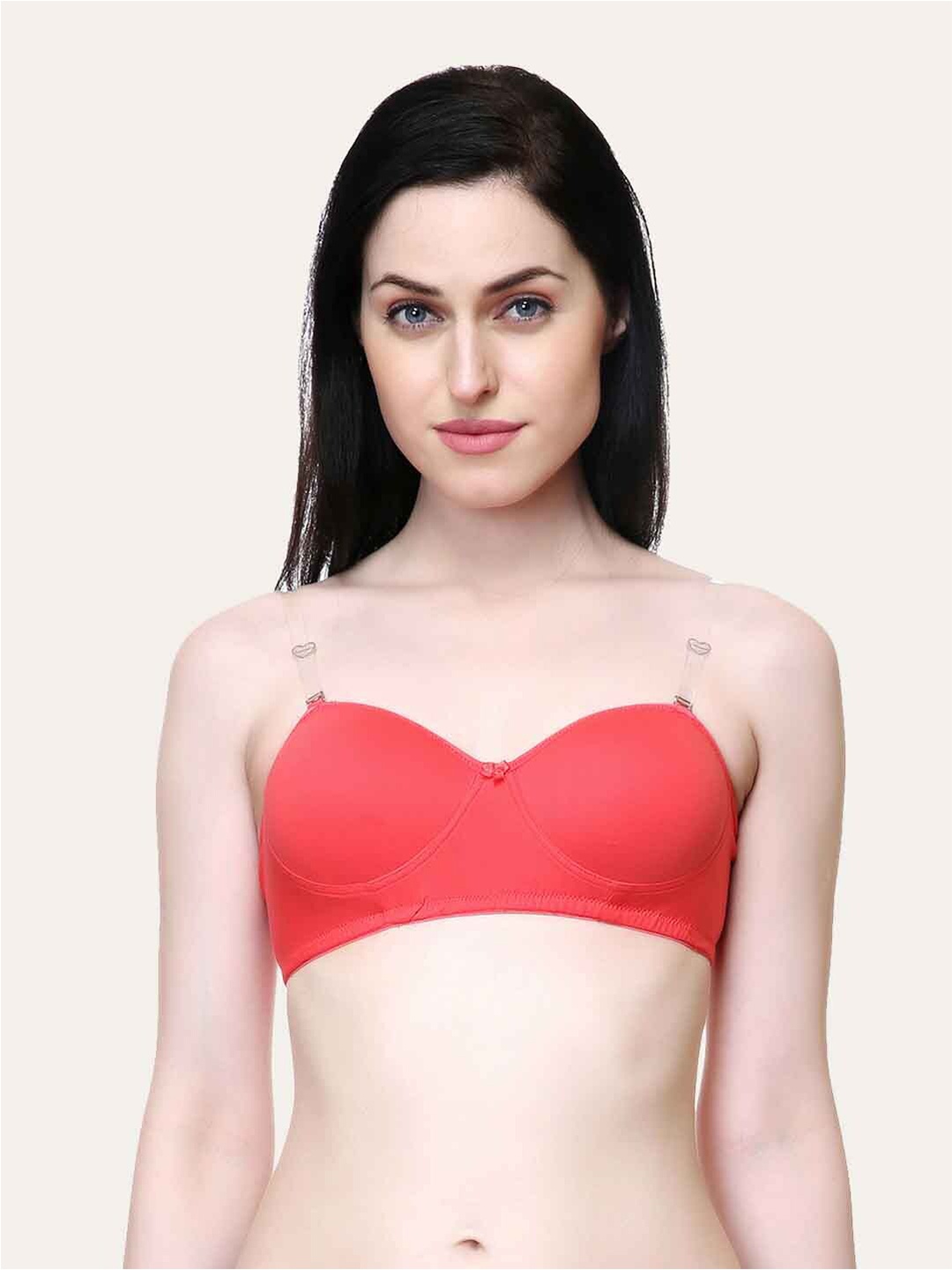 

Lady Lyka Medium Coverage Lightly Padded All Day Comfort Seamless Cotton T-shirt Bra, Peach