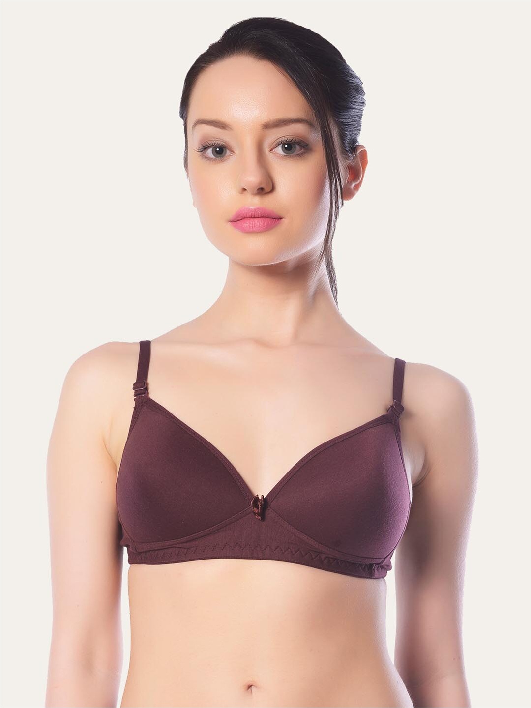 

Lady Lyka Medium Coverage Lightly Padded Seamless Cotton T-Shirt Bra, Purple