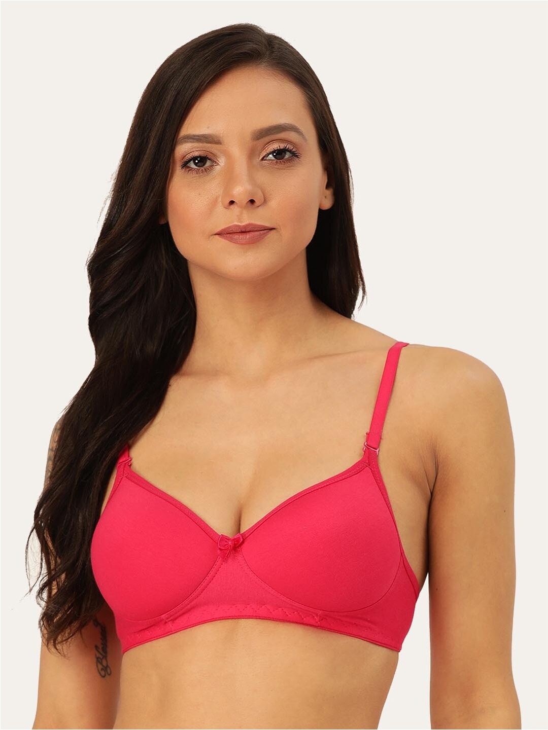 

Lady Lyka Medium Coverage Lightly Padded Seamless Cotton T-Shirt Bra, Fuchsia