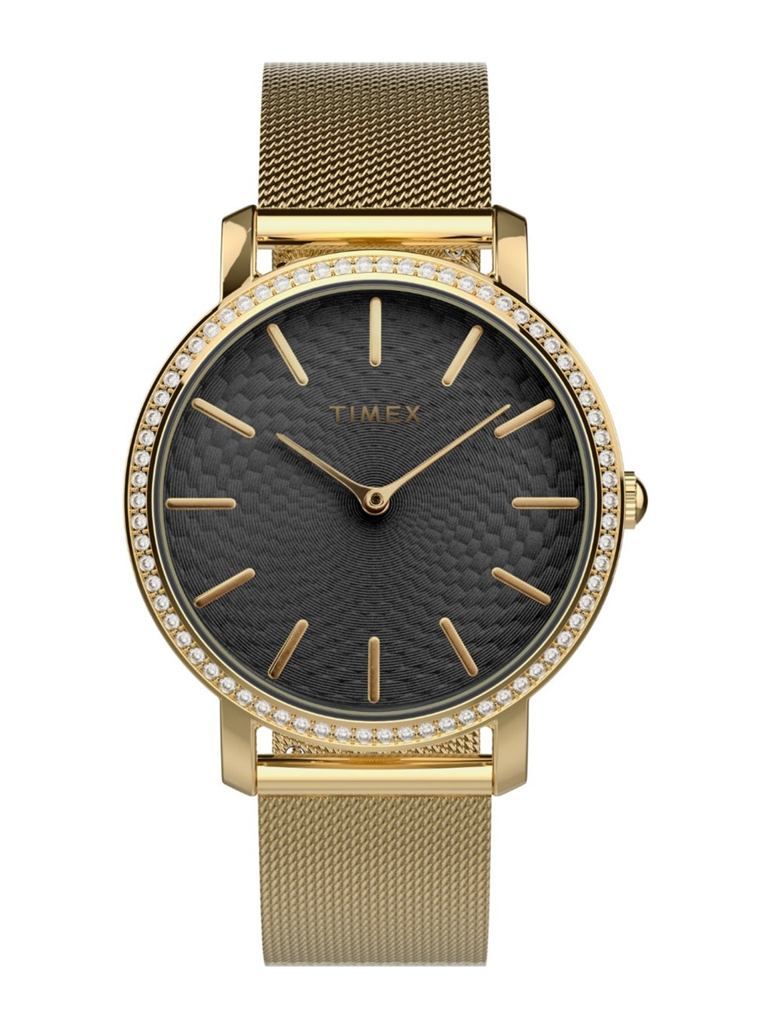 

Timex Women Brass Dial & Stainless Steel Bracelet Style Straps Analogue Watch TW2V52300UJ, Black