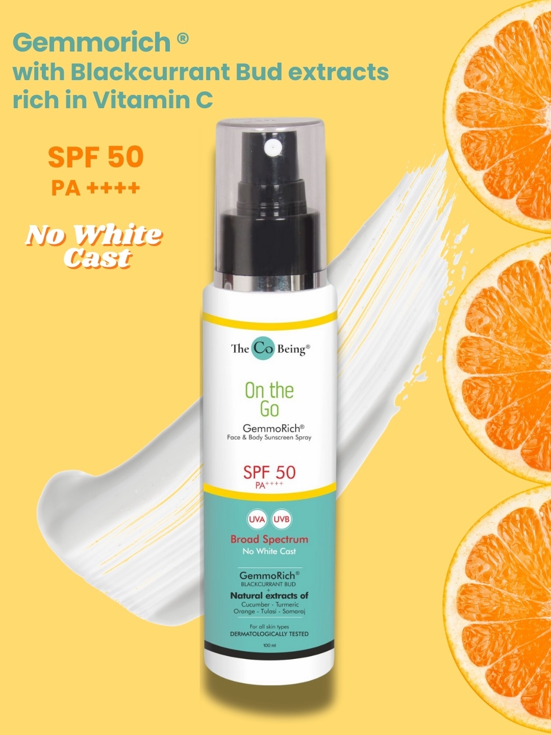 

The Co Being On The Go Shielding SPF 50 PA++++ Sunscreen Spray -100ml, White