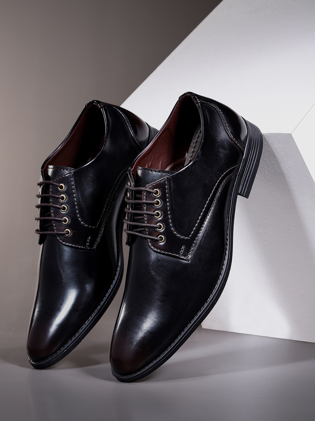 

INVICTUS Men Round-Toe Formal Derbys, Coffee brown