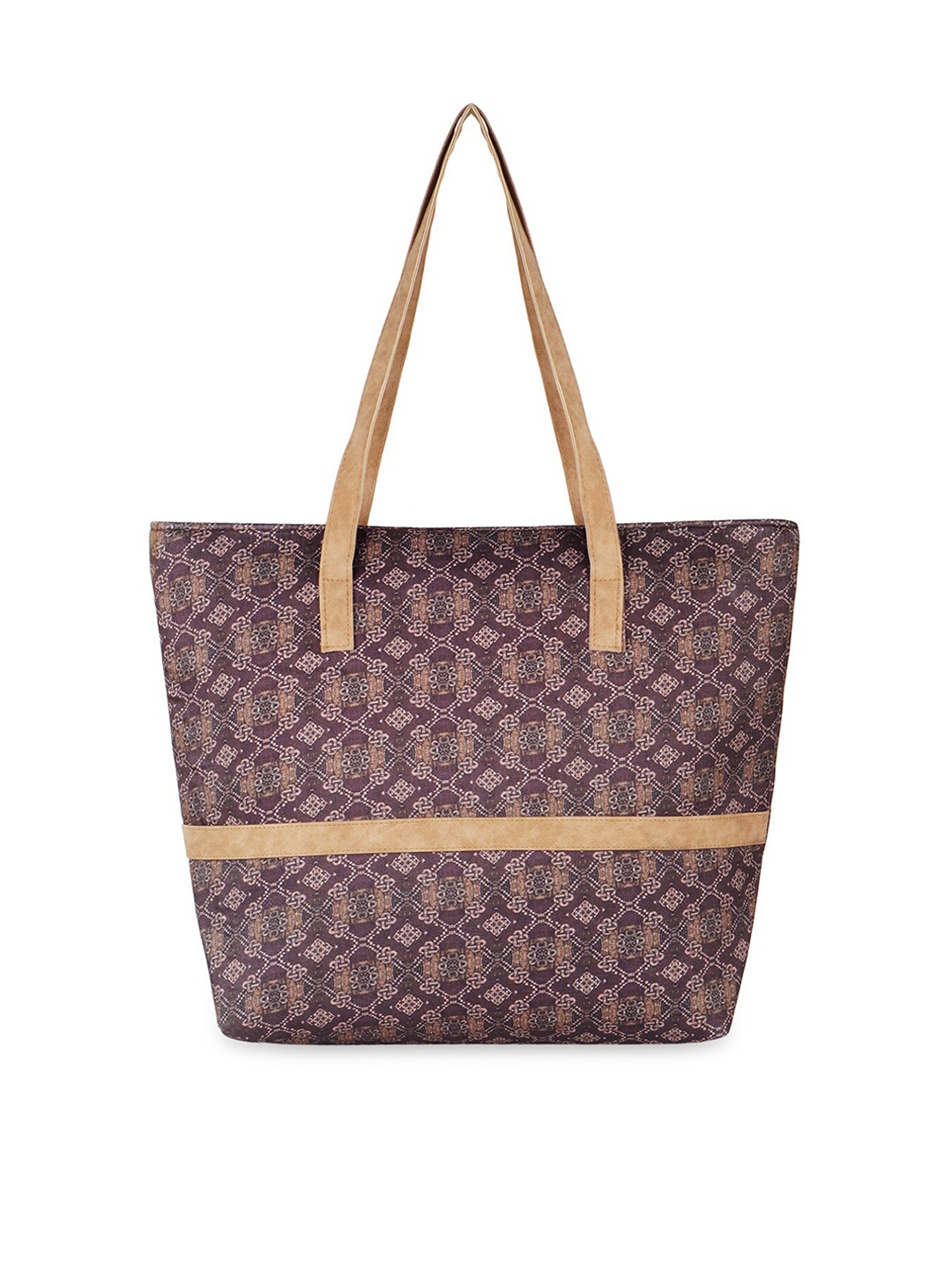 

Kanvas Katha Ethnic Motifs Printed Structured Tote Bag, Purple