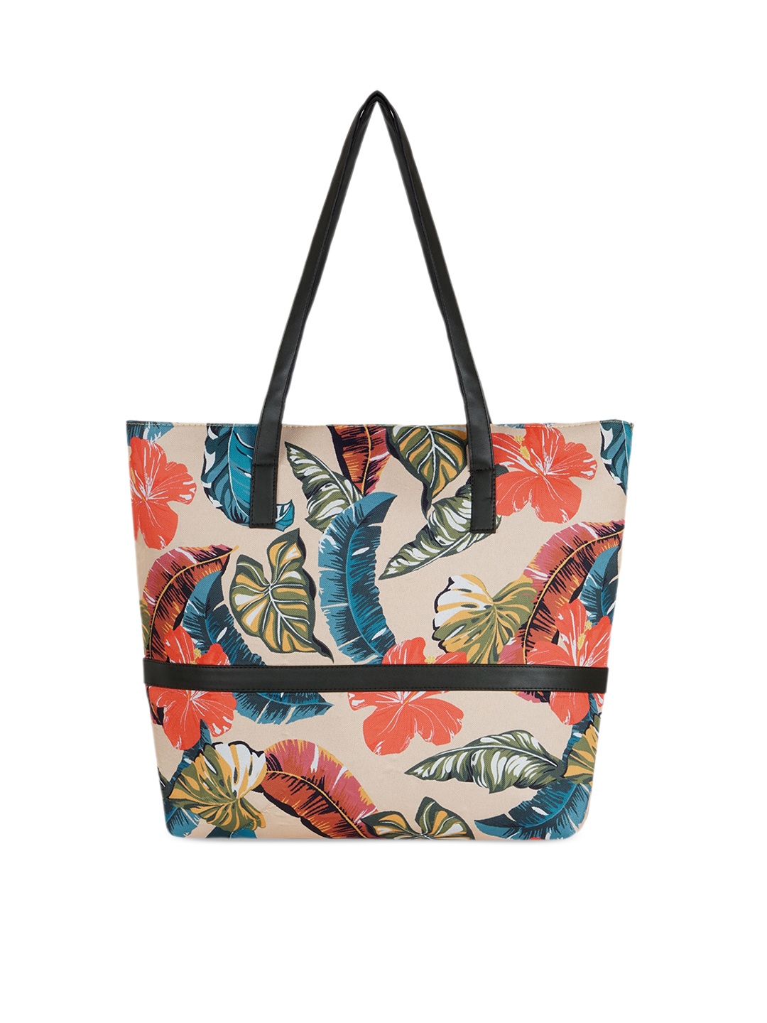 

Kanvas Katha Tropical Printed Shopper Tote Bag, Beige