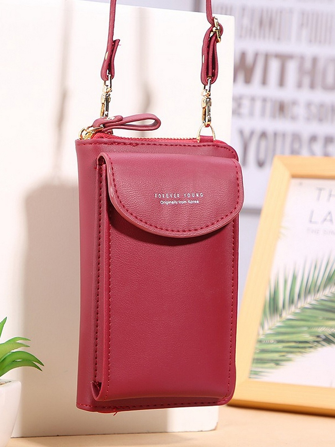 

Diva Dale PU Structured Sling Bag, Maroon