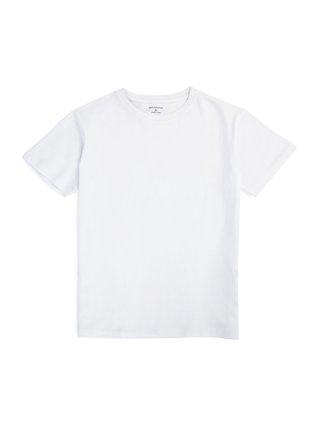 

My Milestones Boys Round Neck Cotton T-shirt, White