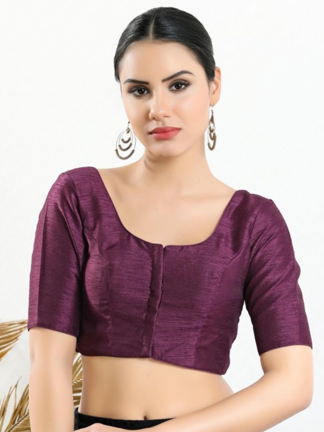 

SALWAR STUDIO Art Silk Readymade Saree Blouse, Purple