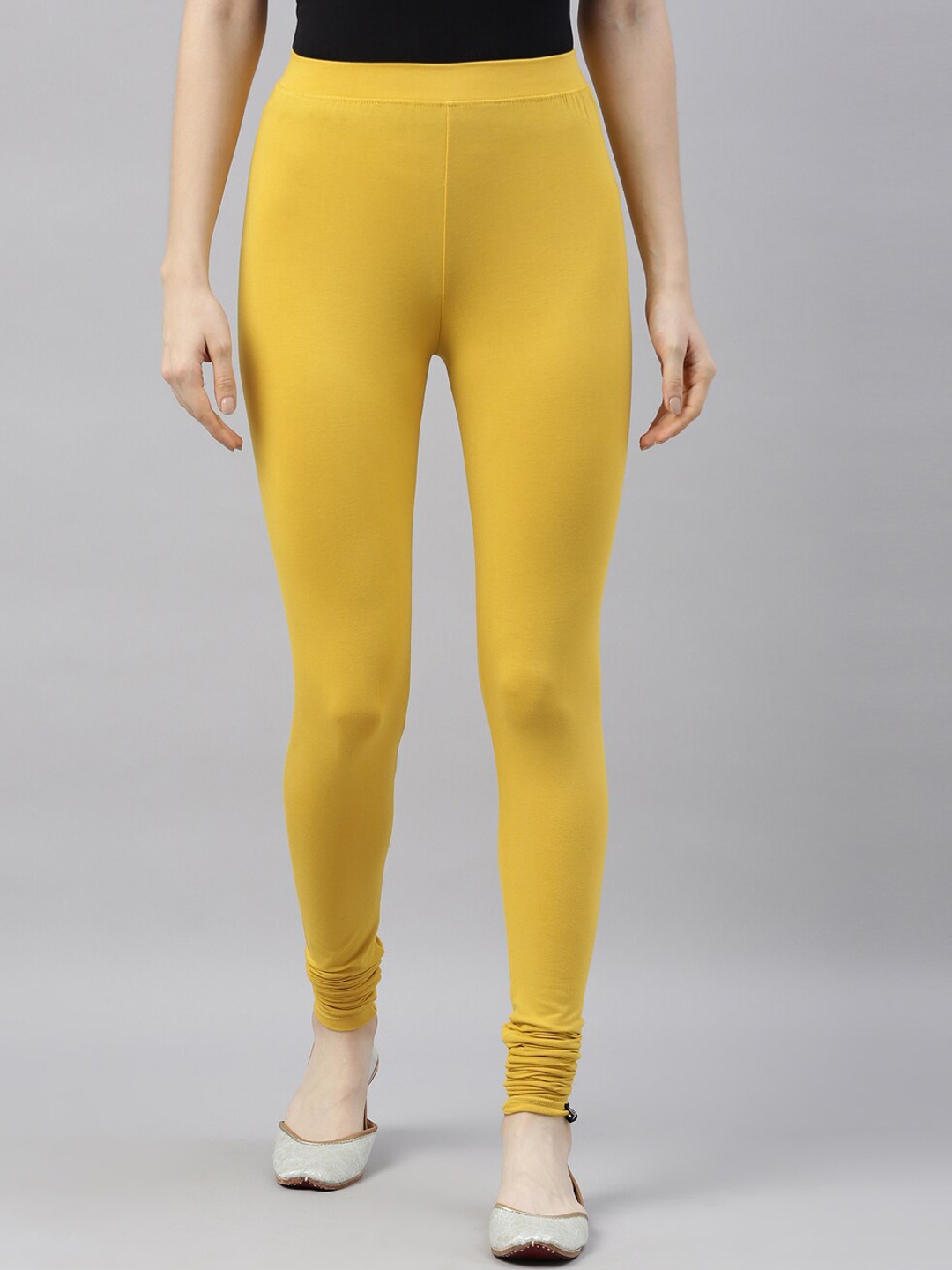 

TWIN BIRDS Mid-Rise Churidar Length Leggings, Yellow