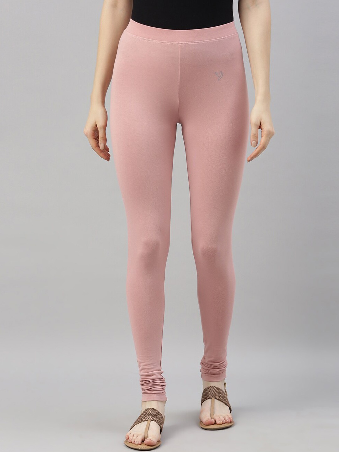 

TWIN BIRDS Pure Cotton Churidar Length Leggings, Pink
