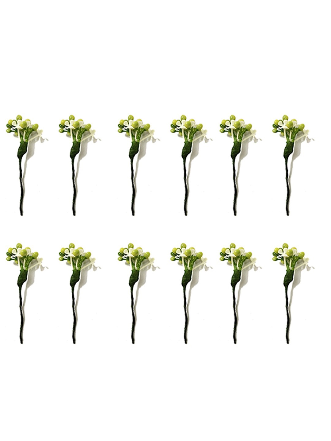 

Hair Flare Women Set of 12 Embellished Floral Hair Accessory Set, Green