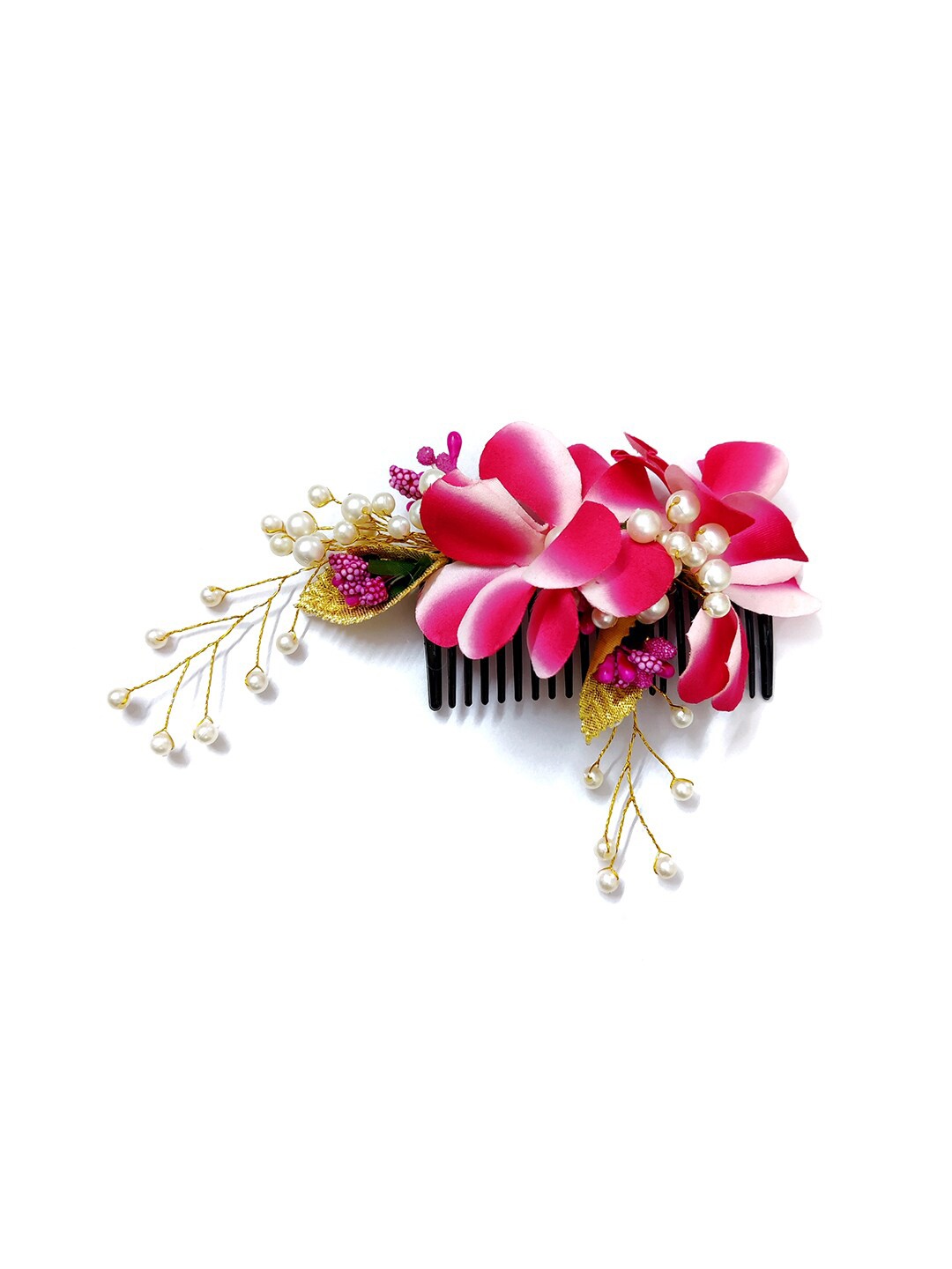 

Hair Flare Women Embellished Floral Comb Pin, Pink