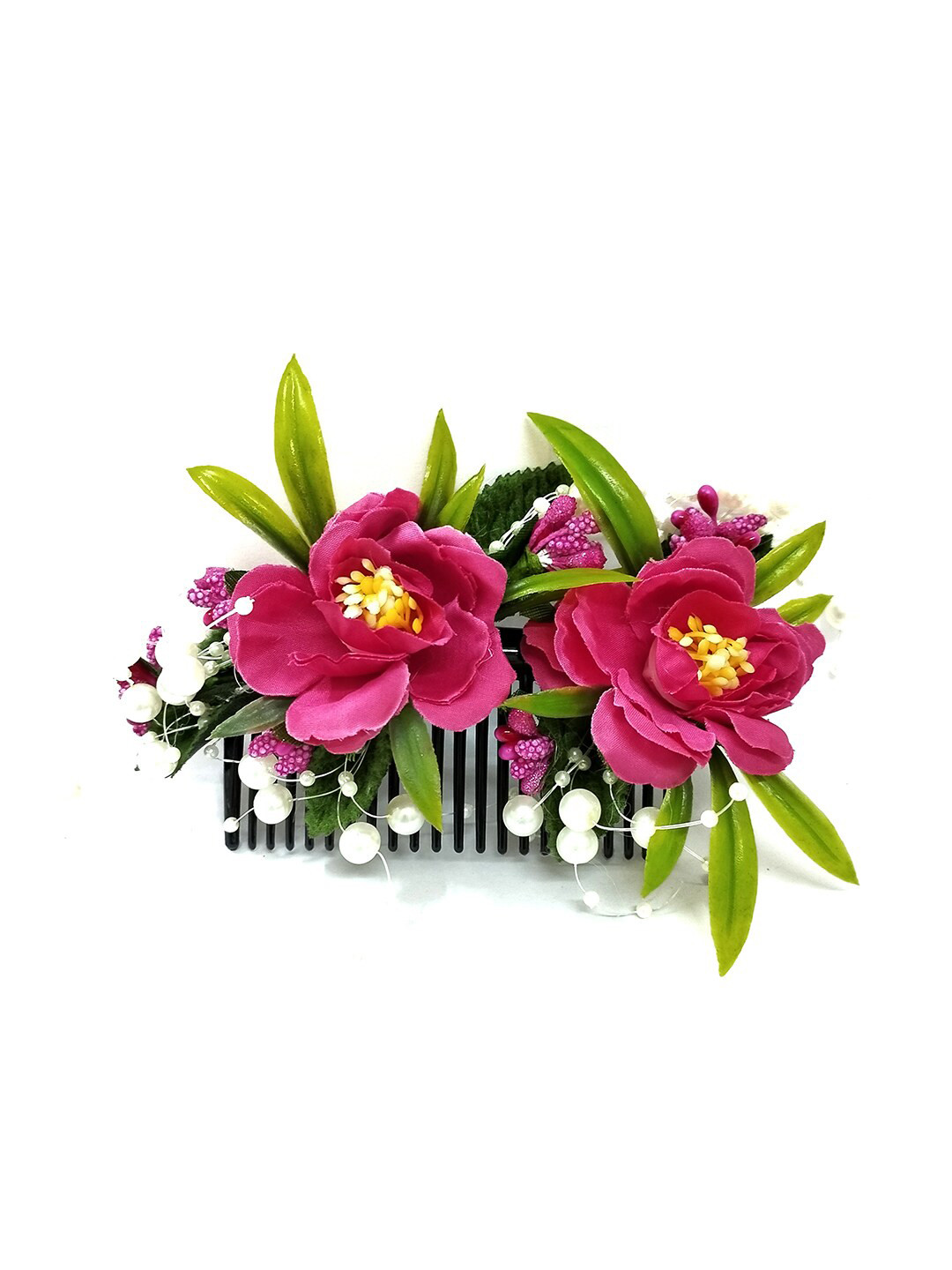 

Hair Flare Women Embellished Floral Comb Pin, Pink
