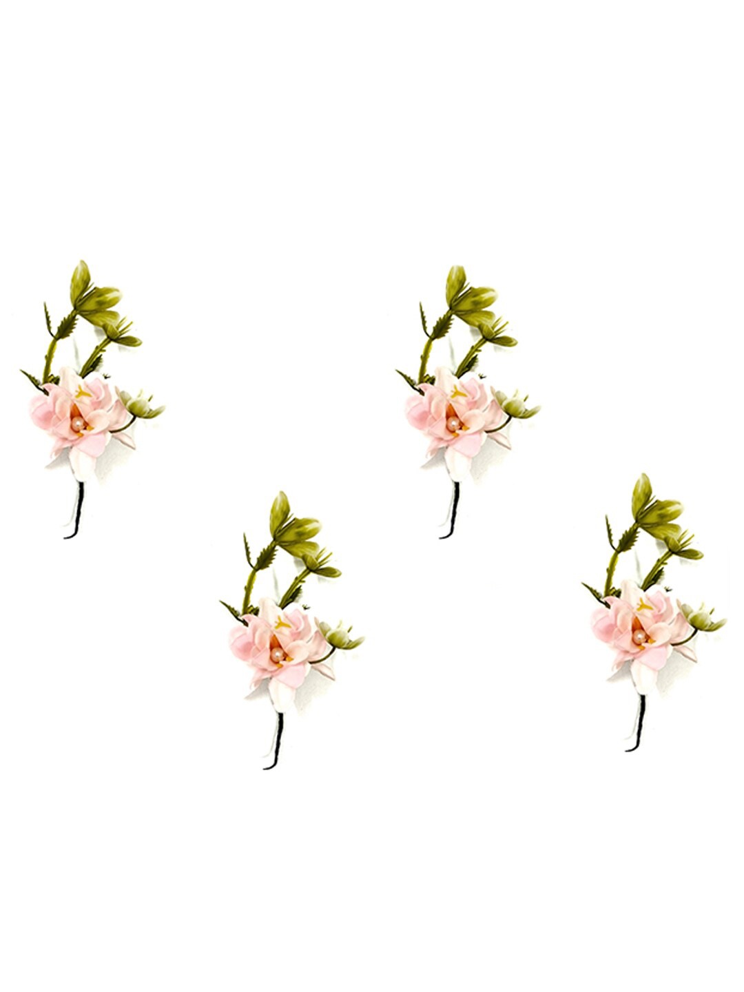 

Hair Flare Women Set of 4 Embellished Floral Hair Accessory Set, Peach