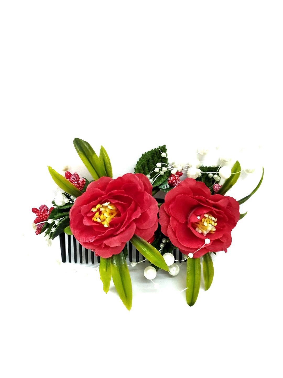 

Hair Flare Women Embellished Comb Pin, Red