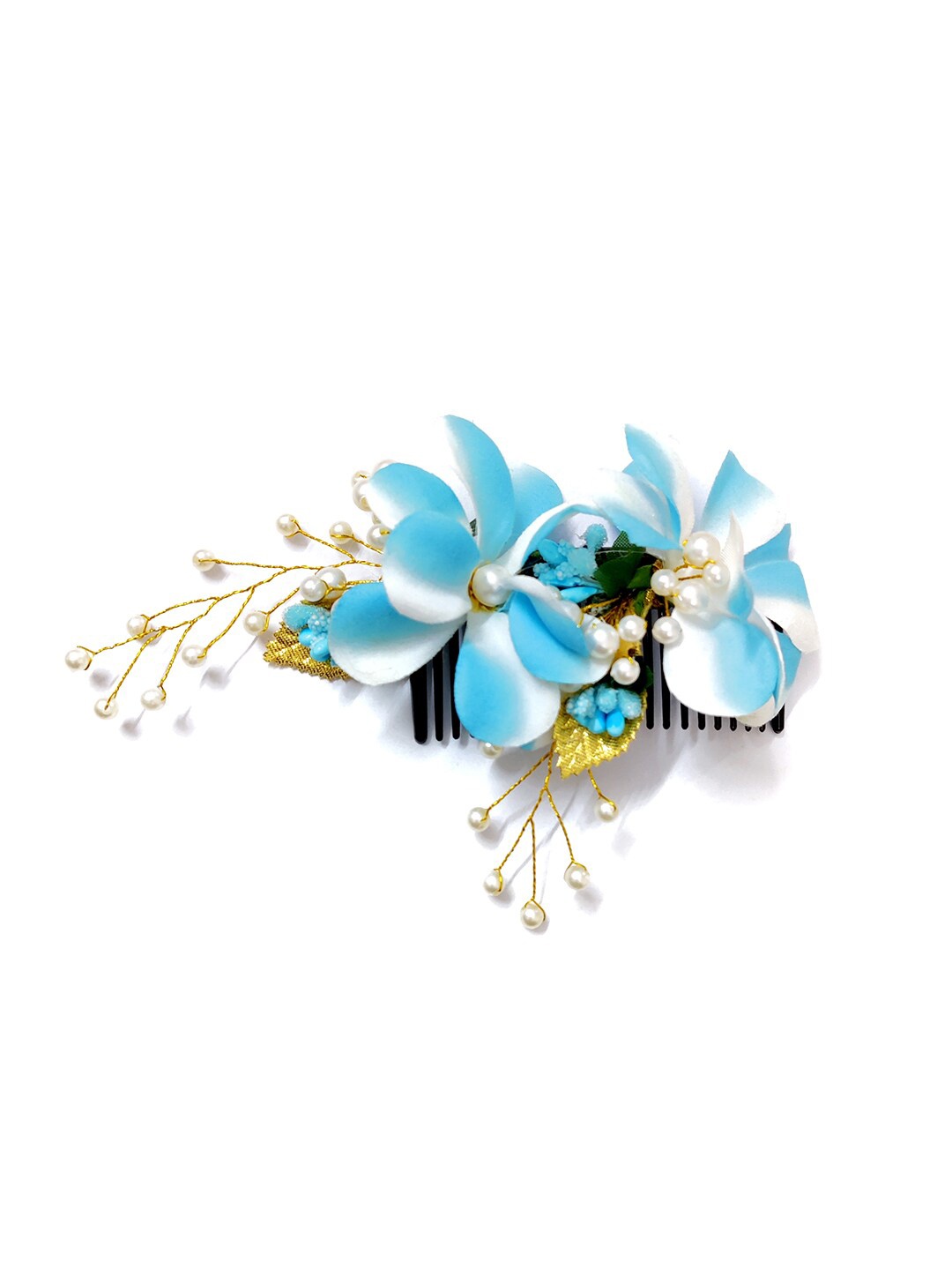 

Hair Flare Women Floral Embellished Comb Pin, Blue