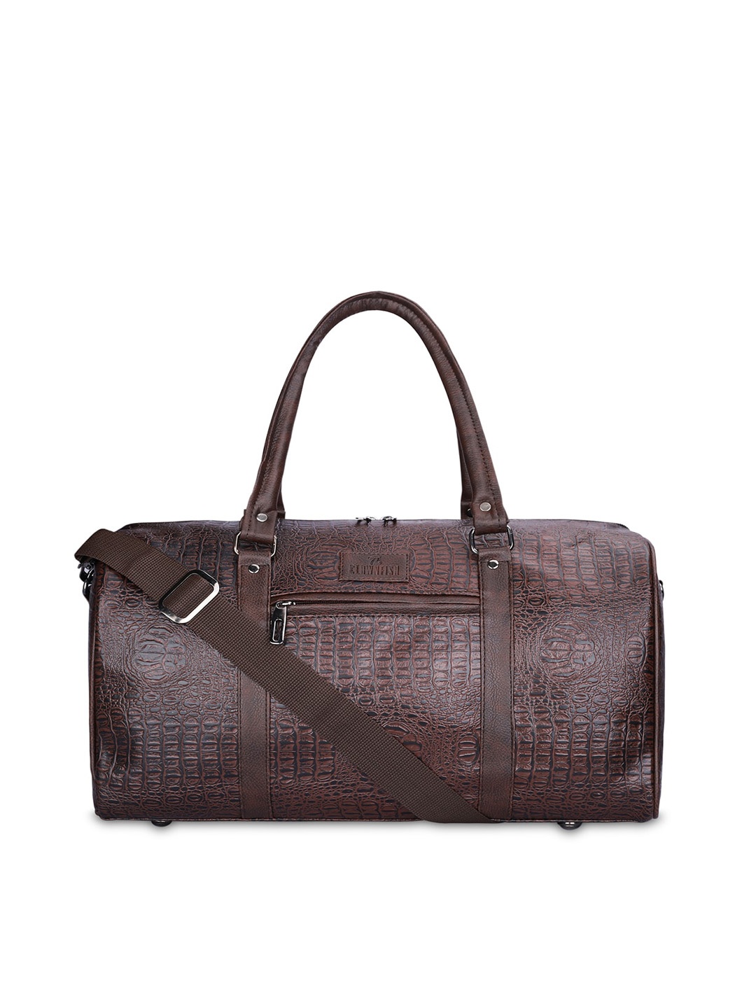 

THE CLOWNFISH Expedition Textured Large Duffel Bag, Brown