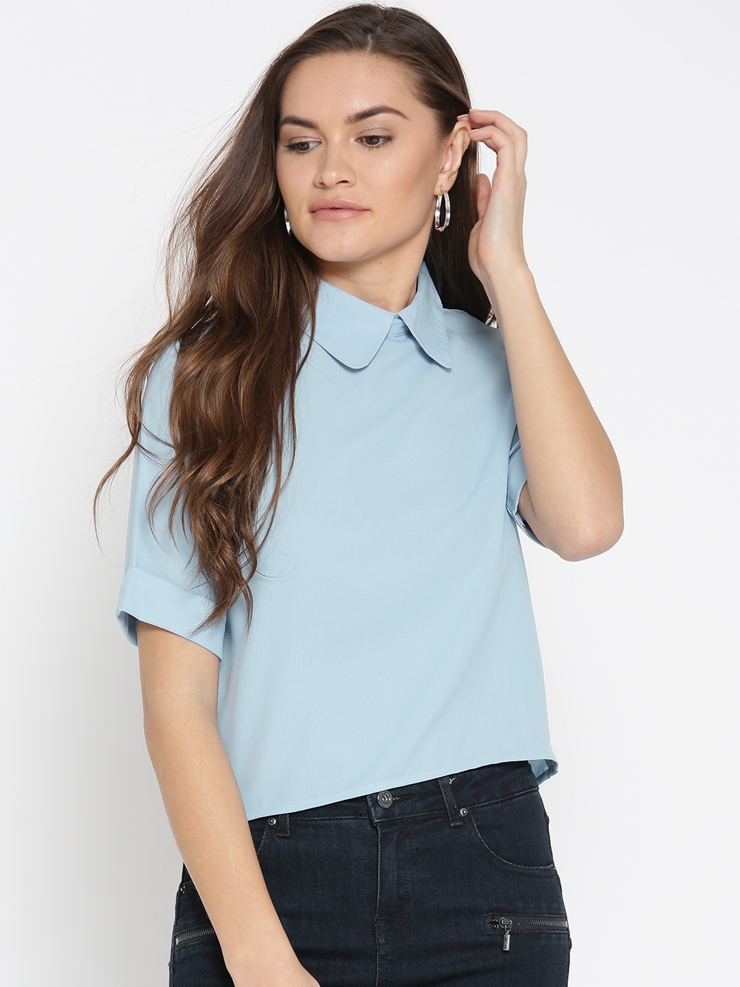 

Style Quotient Women Blue Solid Top