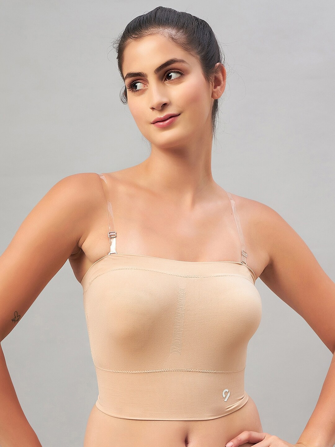 

C9 AIRWEAR Anti-Odour Bandeau Bra - Full Coverage Lightly Padded, Nude