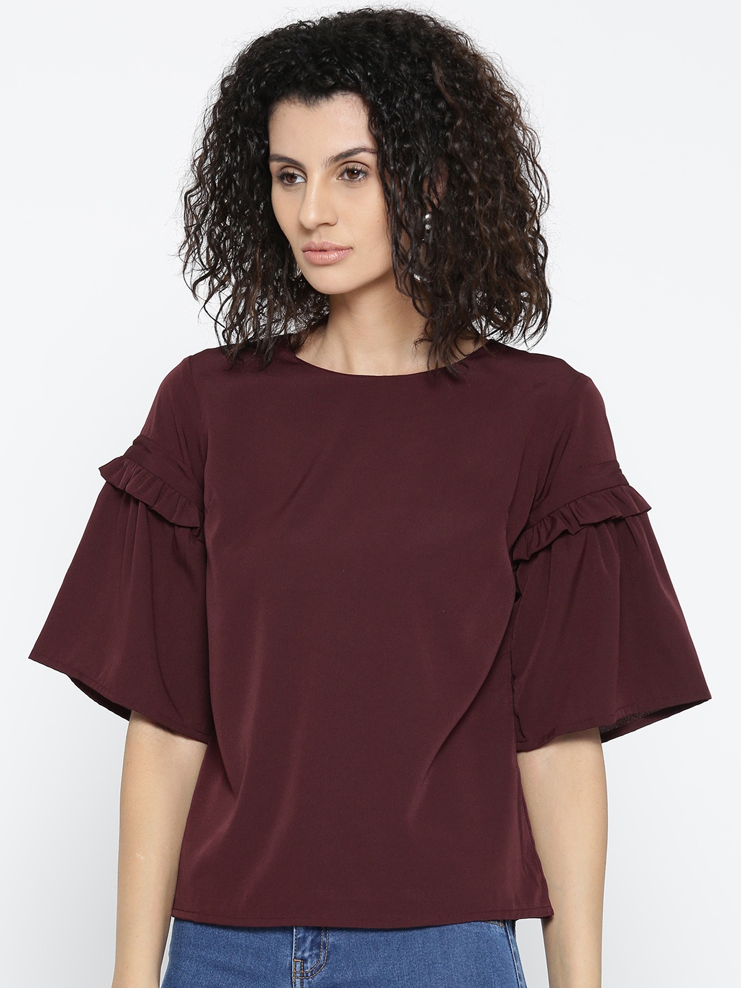 

Style Quotient Women Maroon Solid Top