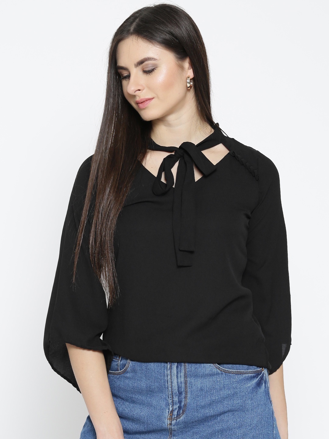 

Style Quotient Women Black Solid Top