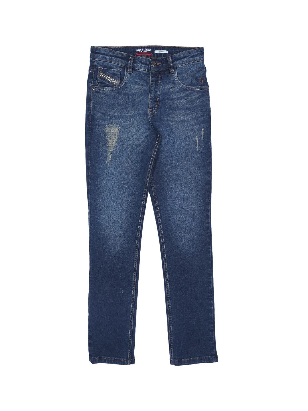 

Gini and Jony Boys Mid-Rise Low Distress Light Fade Jeans, Blue