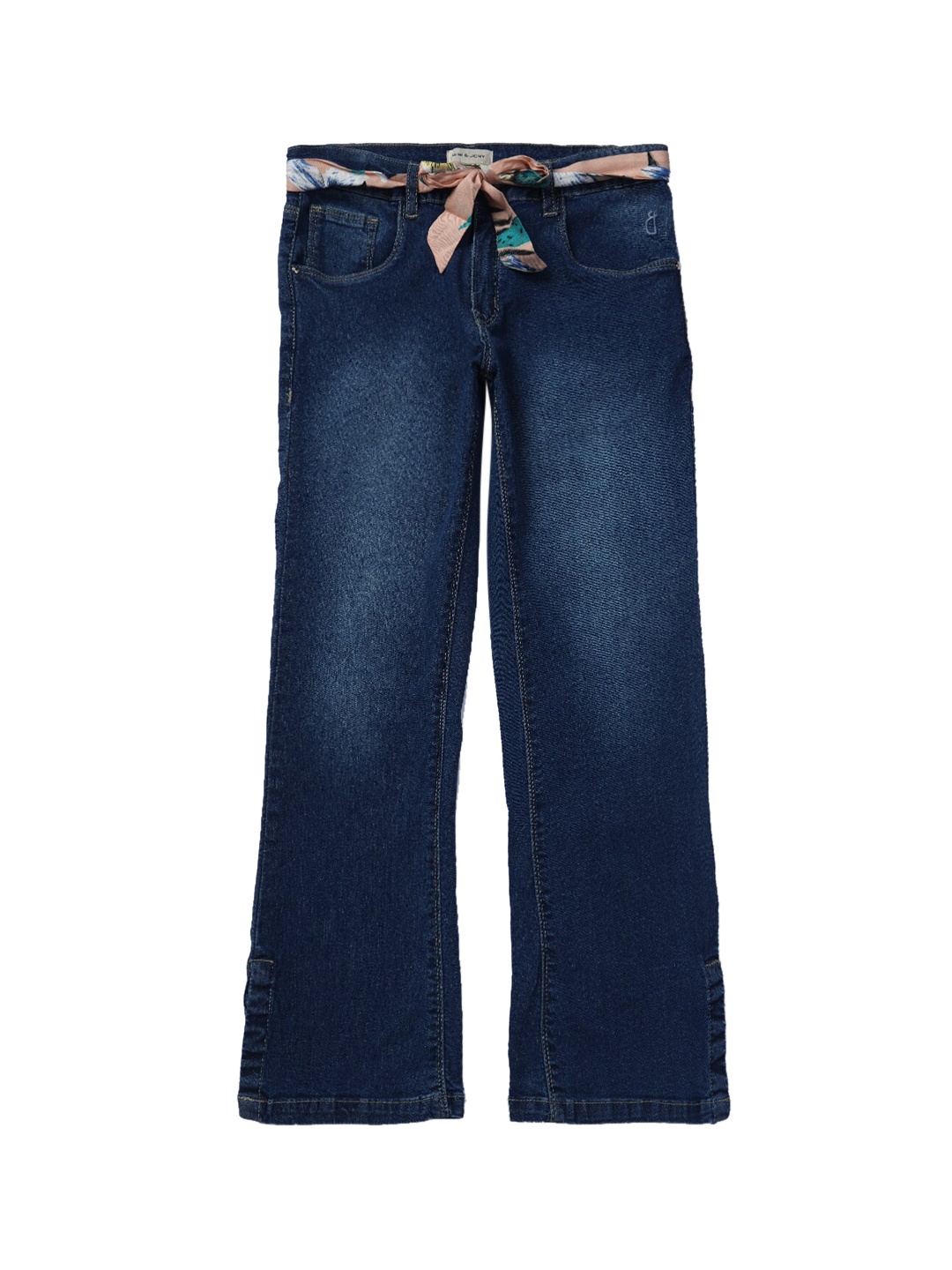 

Gini and Jony Girls Mid-Rise Straight Fit Light Fade Jeans, Navy blue