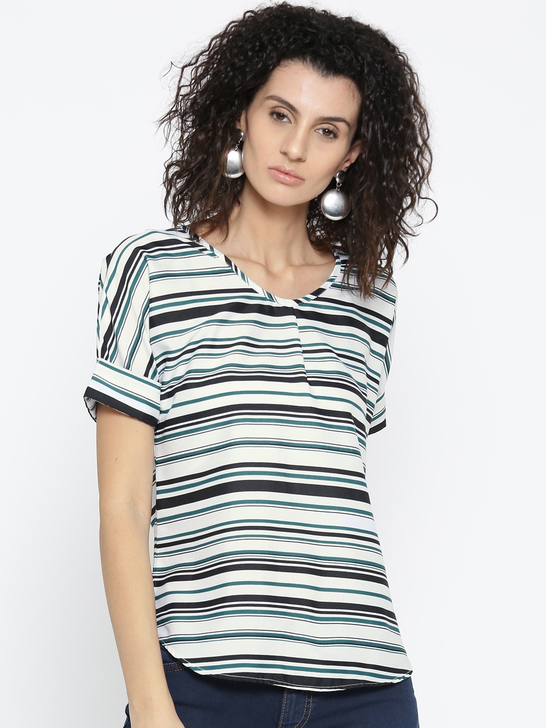 

Style Quotient Women White Striped Top