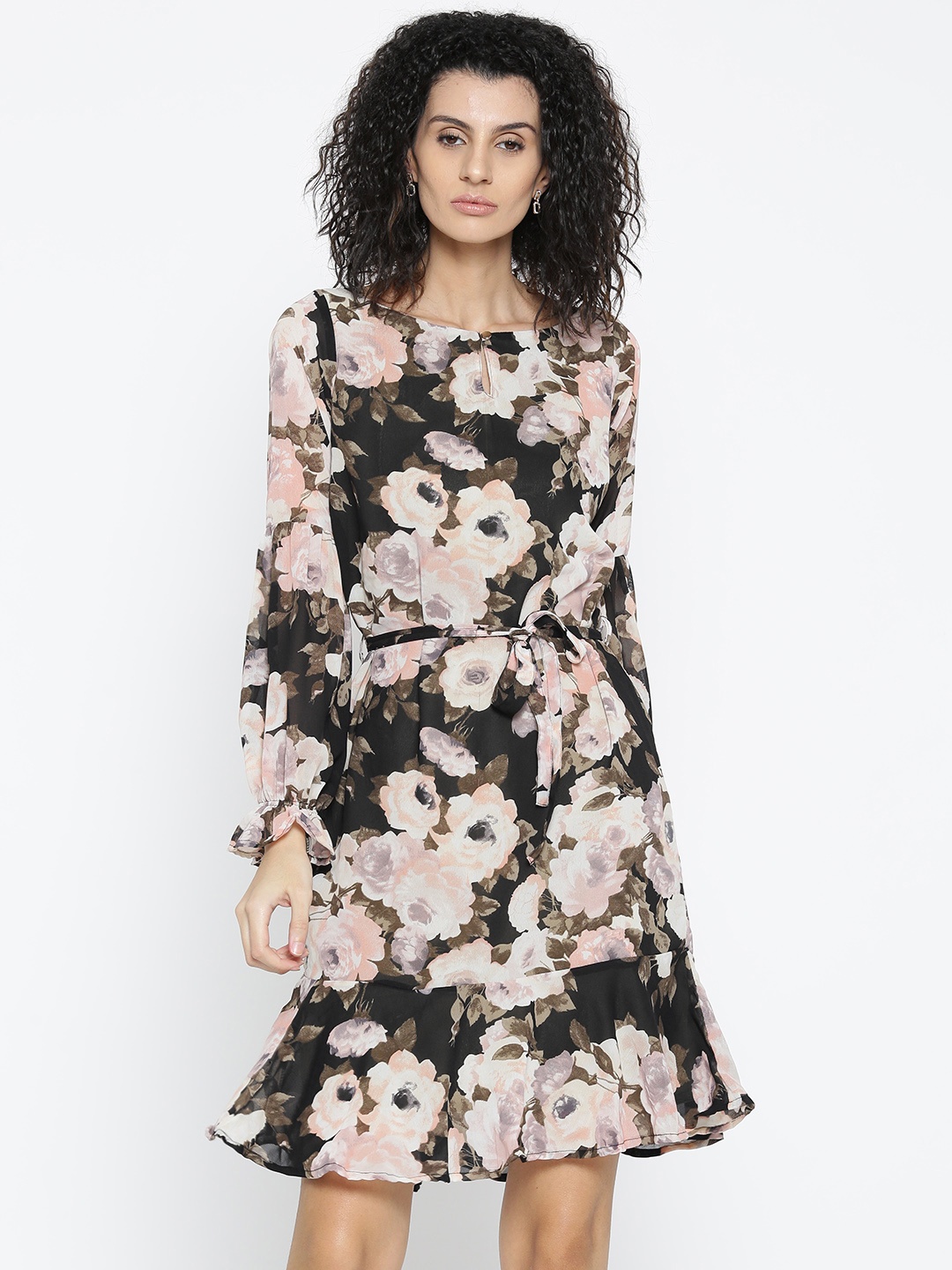 

Style Quotient Women Black Printed A-Line Dress