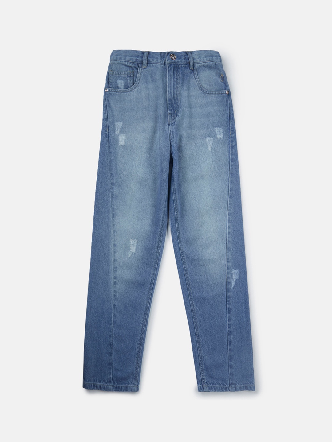 

Gini and Jony Boys Mid-Rise Cat Scraatches Light Fade Denim Jeans, Blue