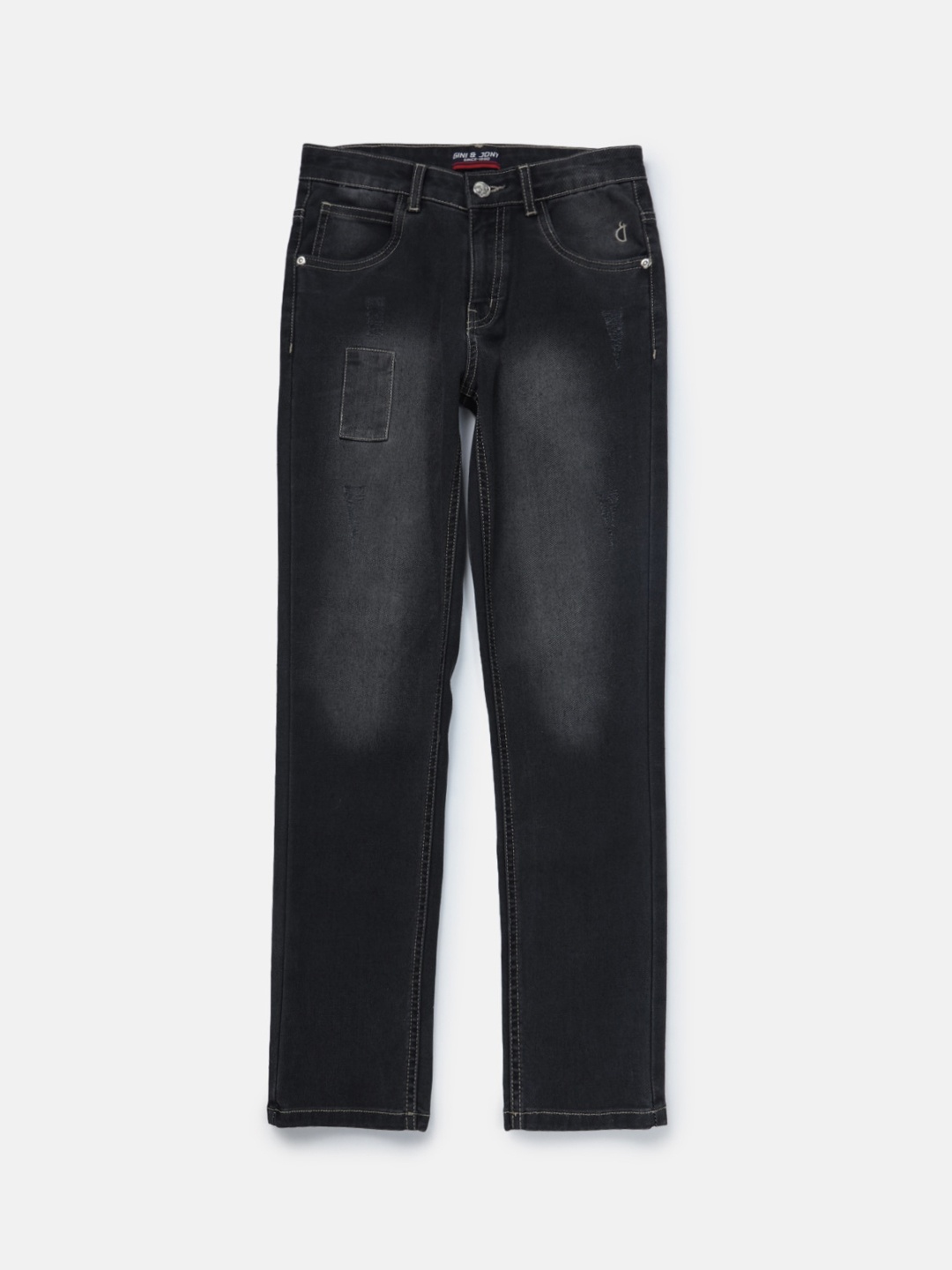 

Gini and Jony Boys Mid-Rise Light Fade Denim Jeans, Black