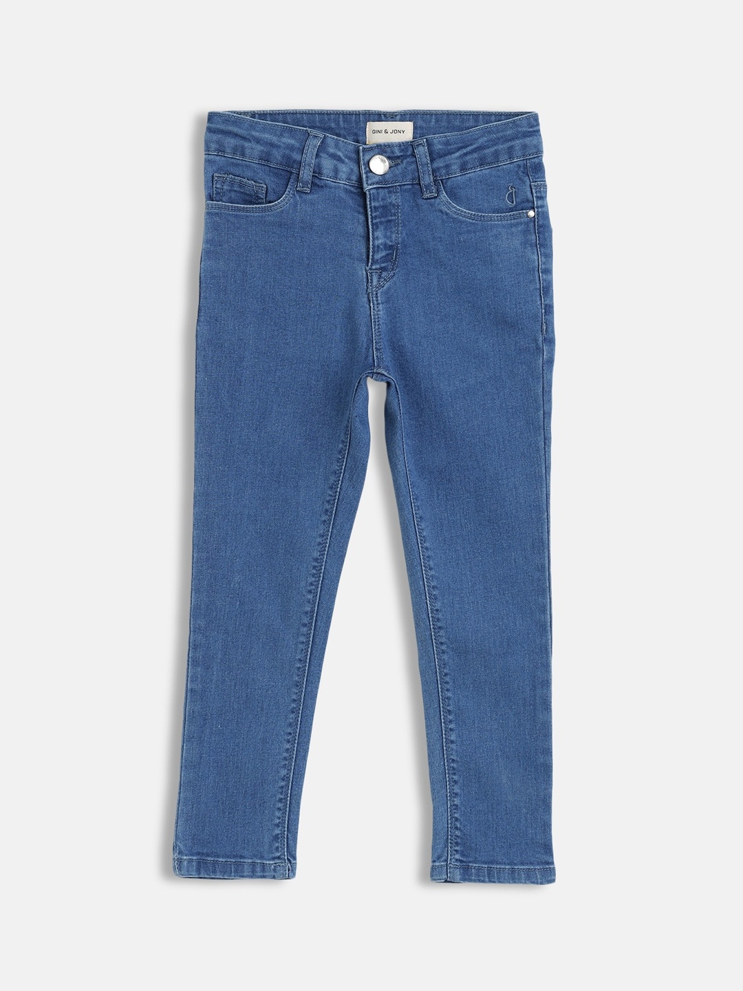 

Gini and Jony Girls Mid-Rise Clean Look Denim Jeans, Blue