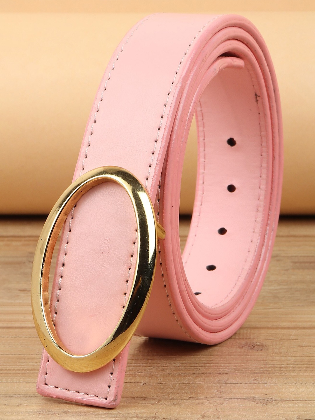 

DressBerry Women Push Pin Wide Belt, Pink