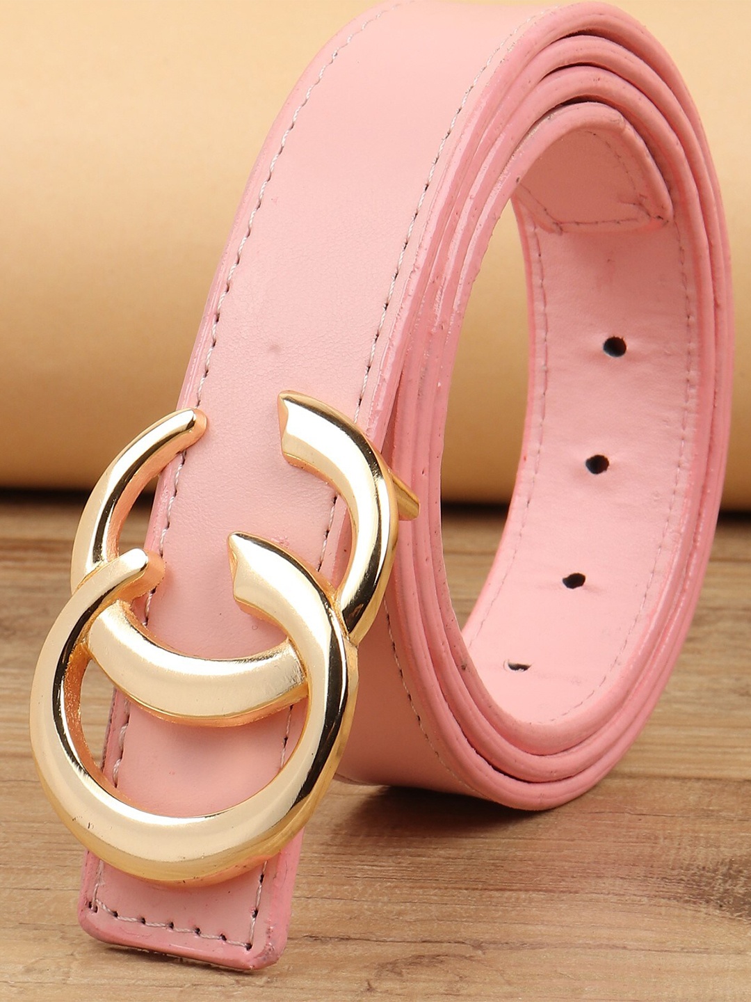 

DressBerry Women Push Pin Wide Belt, Pink