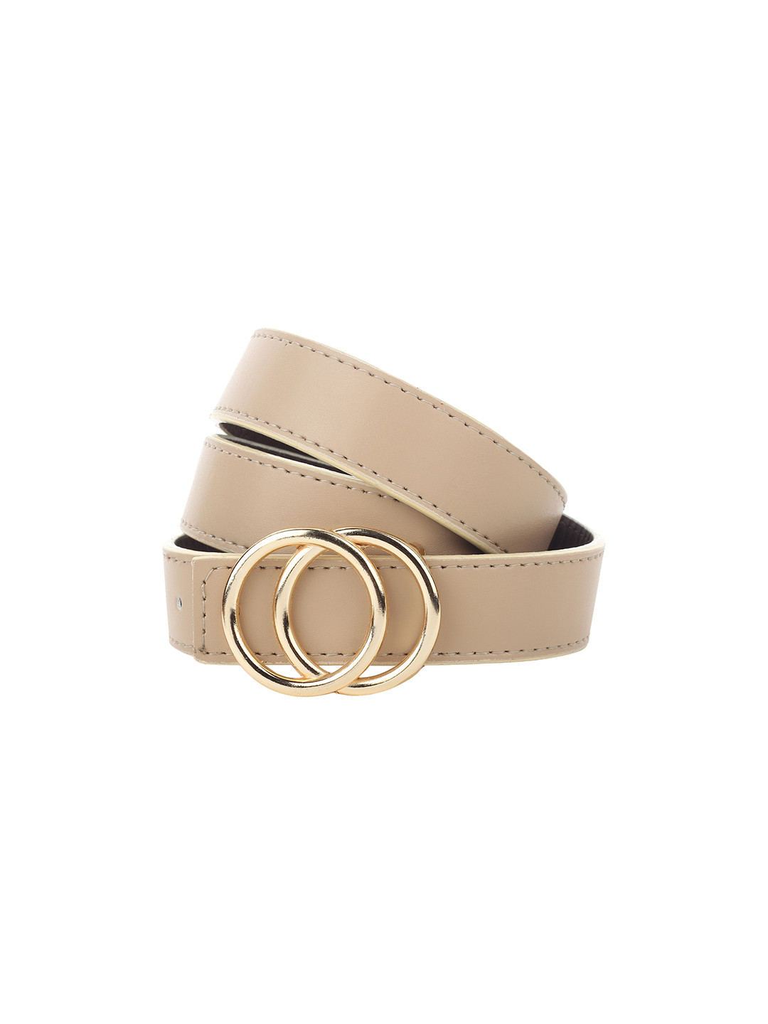 

DressBerry Women Push Pin Wide Belt, Beige