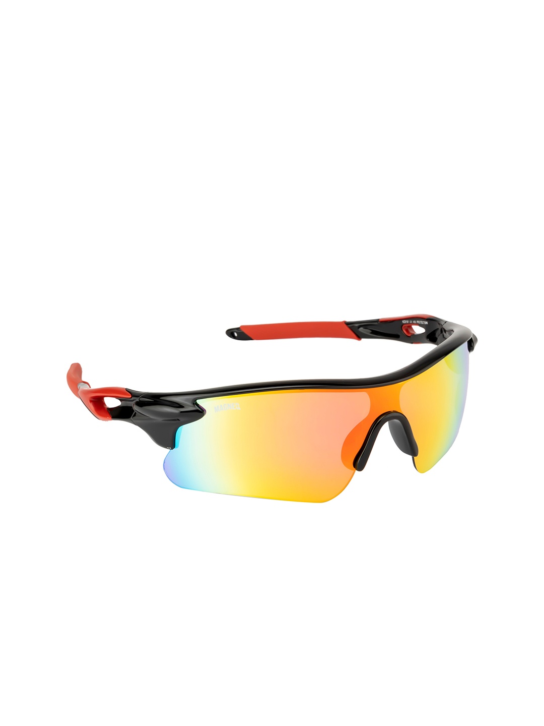 

MAGNEQ Mirrored Lens & Shield Sunglasses With UV Protected Lens MG 9181/S C7 HZ 7020, Yellow