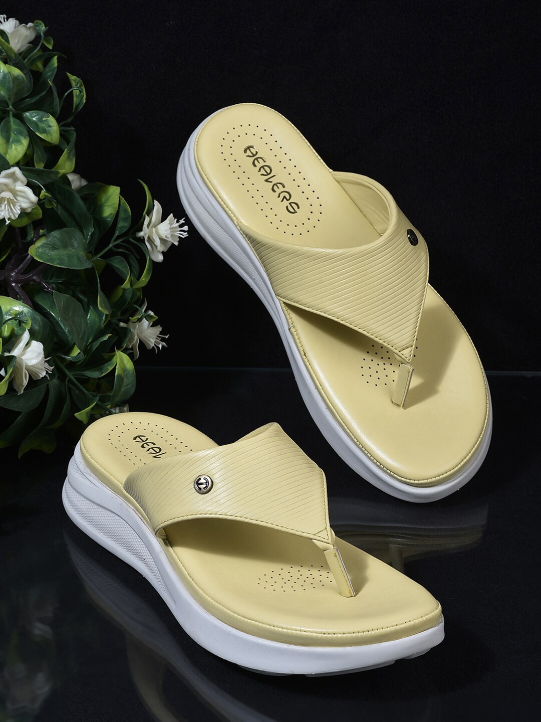 

Liberty Striped Comfort Heels, Yellow