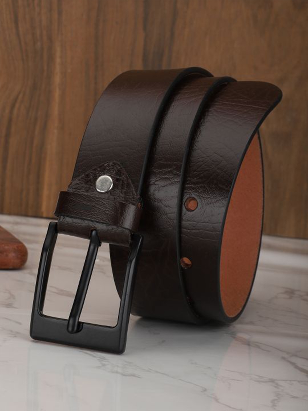 

Mast & Harbour Men Brown Leather Formal Belt