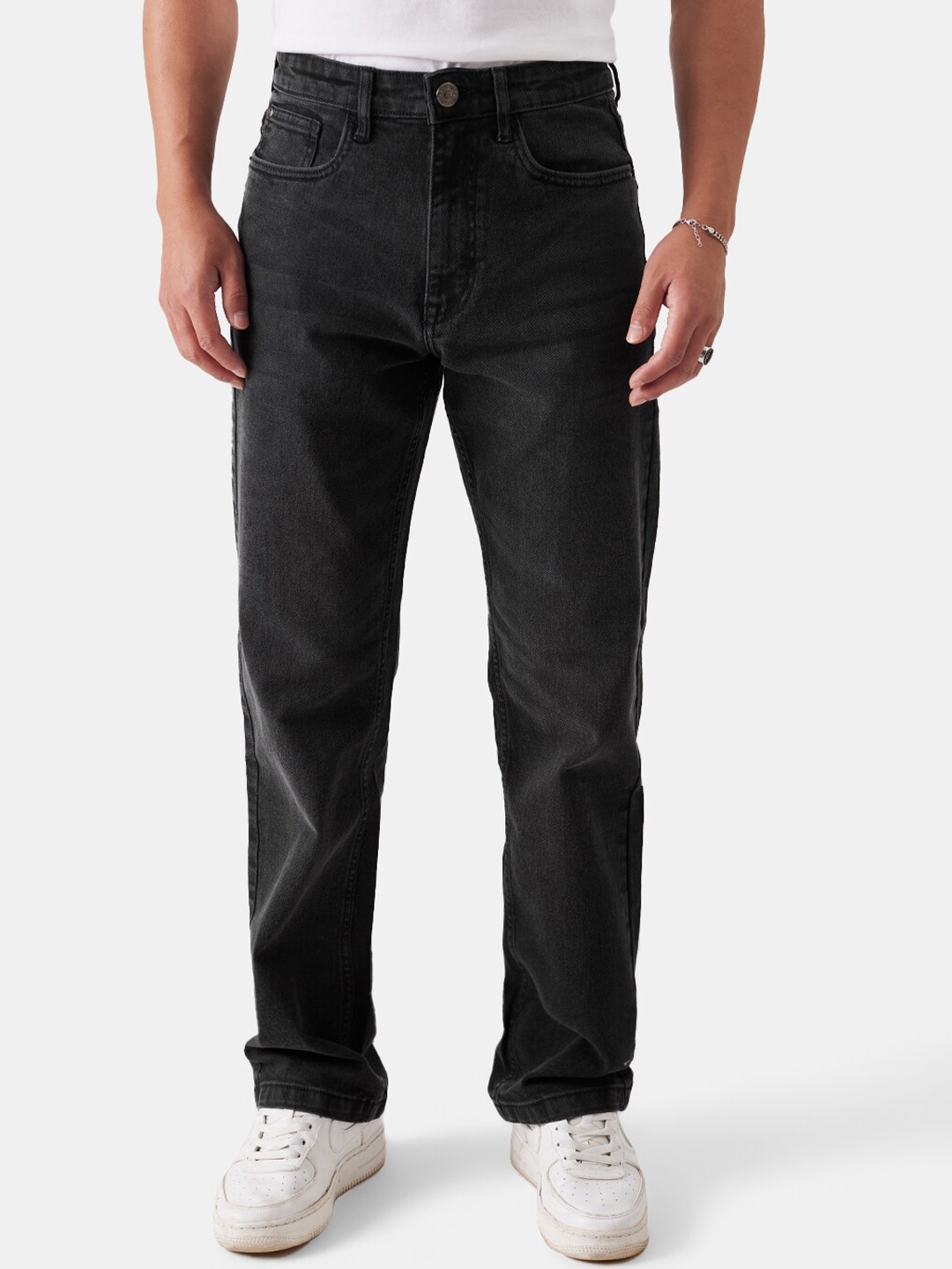 

The Souled Store Men Black Straight Fit Mid-Rise Jeans