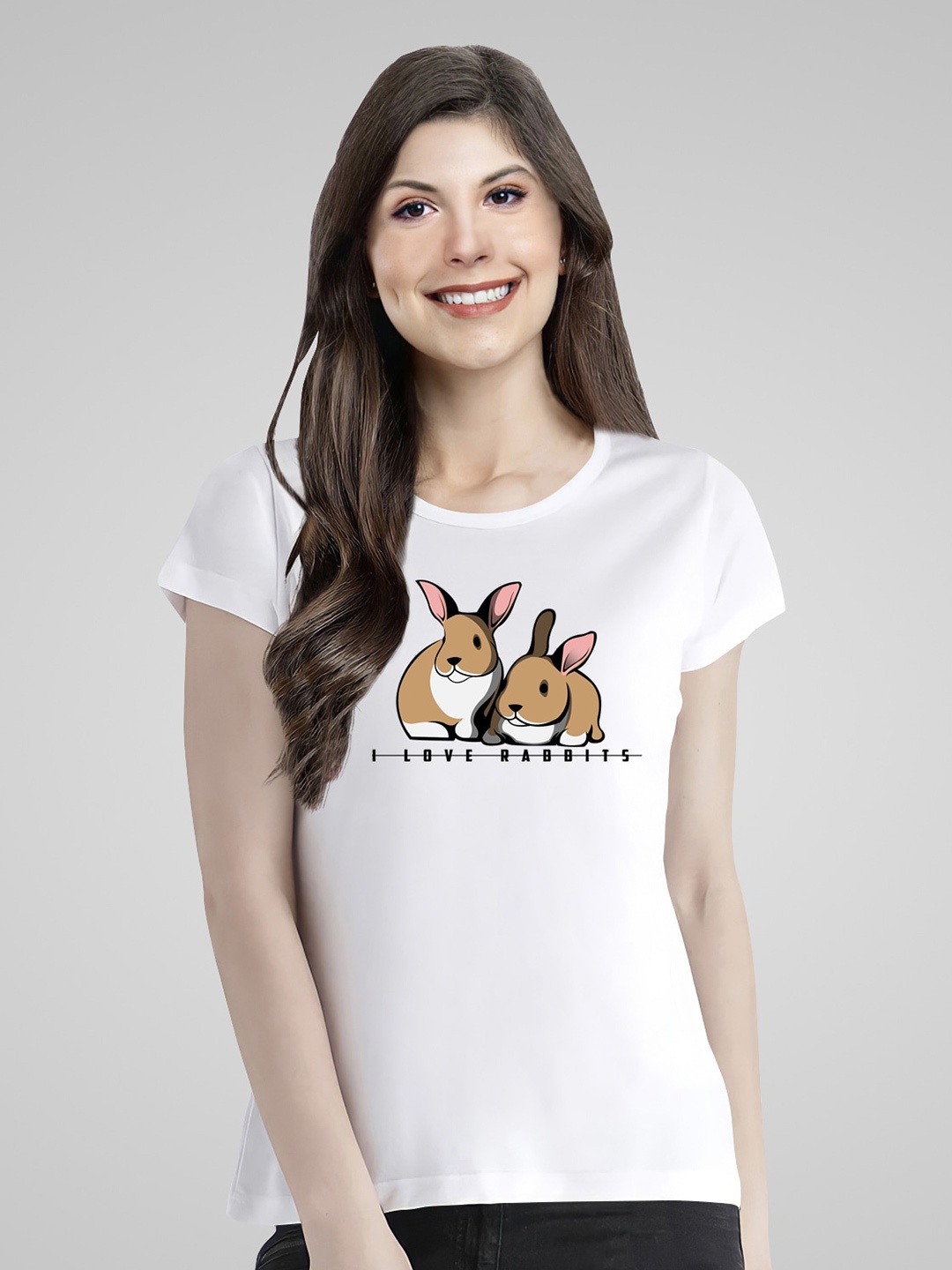 

Pootlu Graphic Printed pure Cotton T-shirt, White