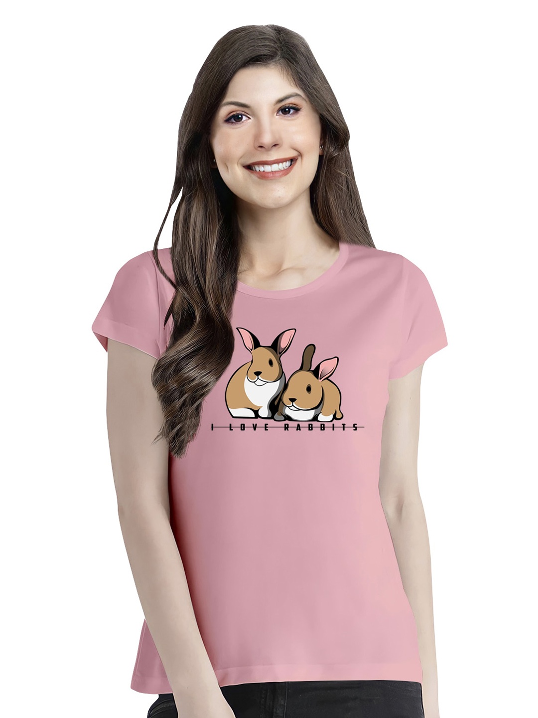 

Pootlu Graphic Printed pure Cotton T-shirt, Pink