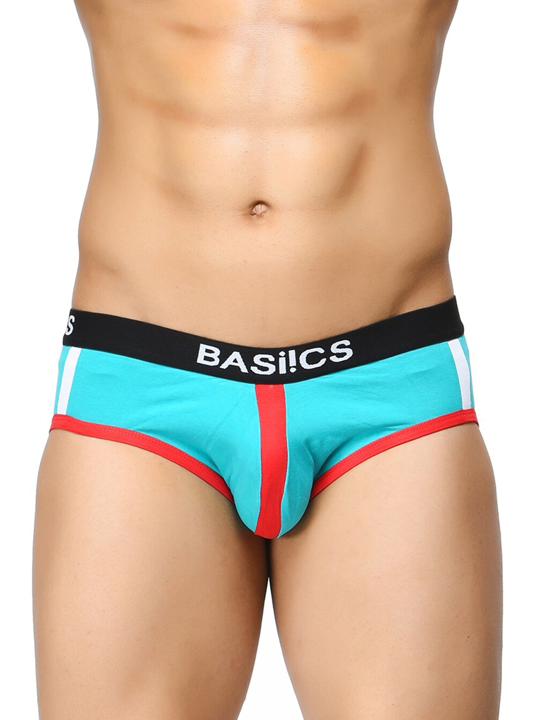 

BASIICS by La Intimo Men Colourblocked Mid-Rise Anti Bacterial Basic Briefs, Blue