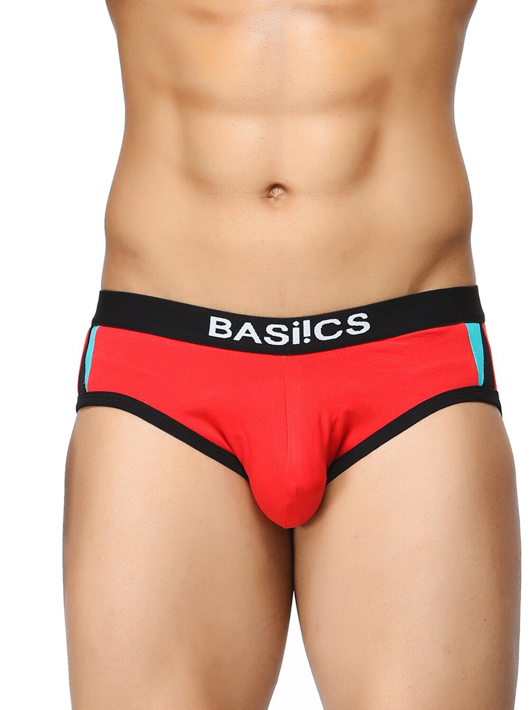 

BASIICS by La Intimo Men Mid-Rise Basic Briefs, Red